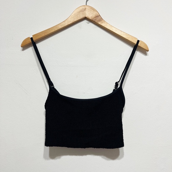 Bond Eye The Saint Bound Crinkle Smocked Stretch Swim Bathing Suit Bikini Top OS - Picture 1 of 4